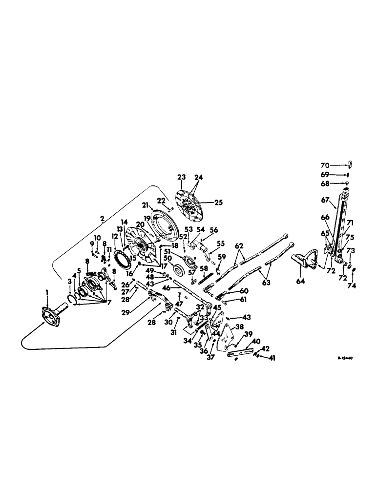 Схема запчастей Case IH 460 - (103) - CLUTCH, OVER-CENTER CLUTCH, CONTROLS & CONNECTIONS, INTERNATIONAL 460 SERIES GROVE TRACTOR (03.1) - CLUTCH