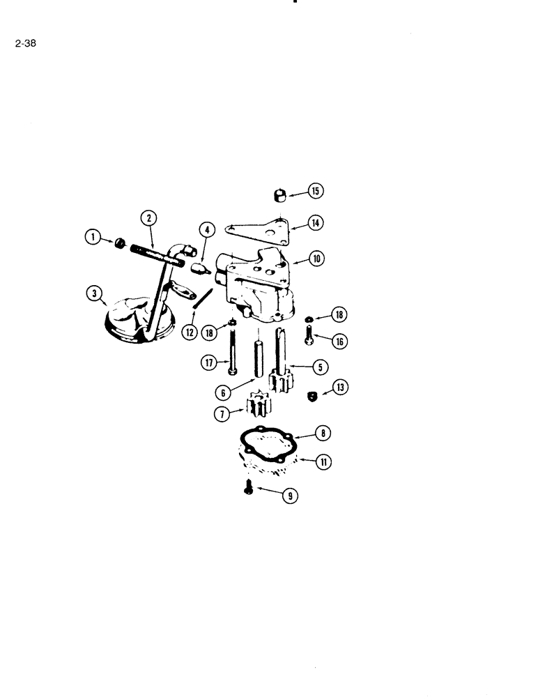 Схема запчастей Case IH 4000 - (2-38) - OIL PUMP, C-232 AND C-258 GAS ENGINE (02) - ENGINE