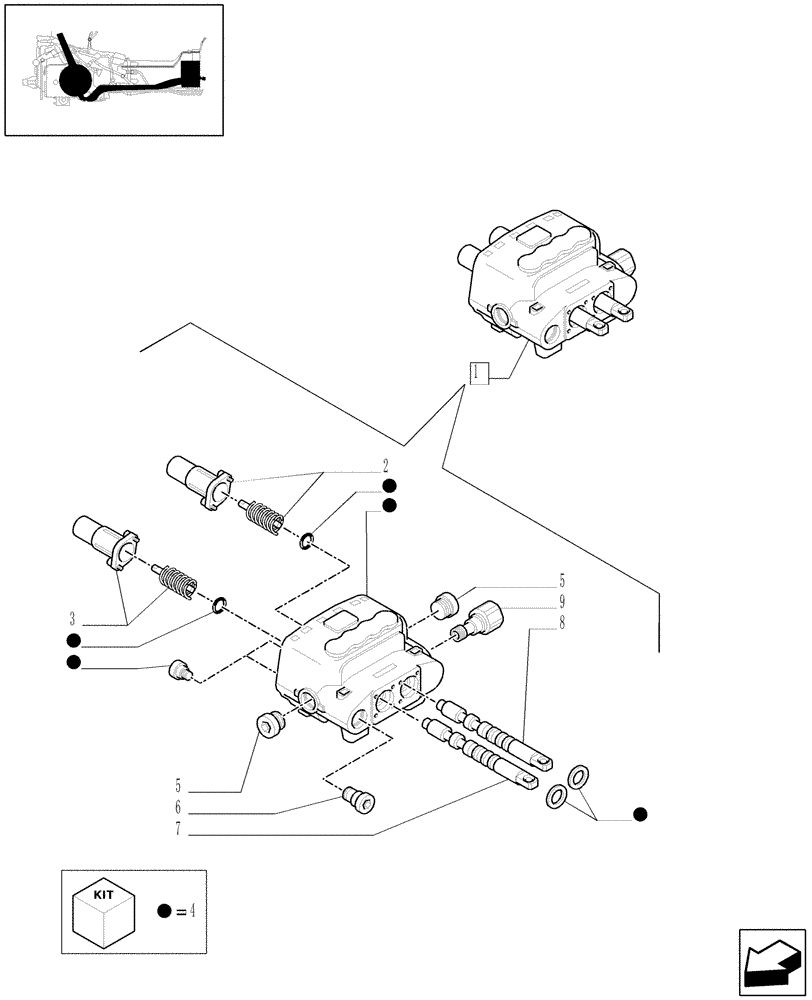 Схема запчастей Case IH JX1100U - (1.82.7/16A) - (VAR.389/1) TWO FRONT CONTROL VALVES - CONTROL VALVE PARTS (07) - HYDRAULIC SYSTEM