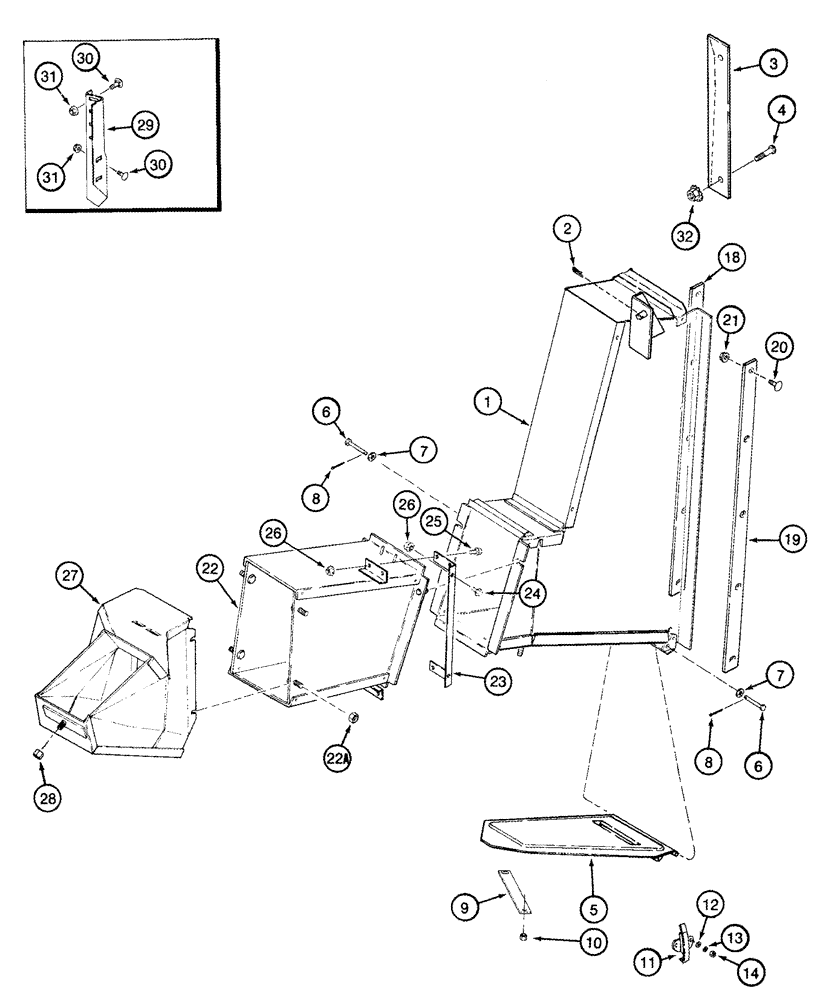 Схема запчастей Case IH 2555 - (09C-05) - DRUM OUTLETS FRONT (15) - HANDLING SYSTEM