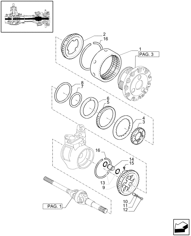 Схема запчастей Case IH JX1070C - (1.40.4/10[03]) - (VAR.324) STANDARD FRONT AXLE W/LOCK, DIFFERENTIAL MECHANIK W/FRONT BRAKE (40KM/H) - COVER PLATE (04) - FRONT AXLE & STEERING