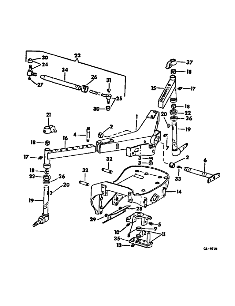 Схема запчастей Case IH 2500 - (14-04) - SUSPENSION, SWEPT BACK FRONT AXLE Suspension