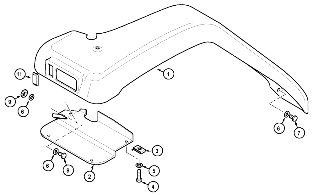 Схема запчастей Case IH MX100C - (09-07) - REAR FENDERS CAB, N.A. ONLY (09) - CHASSIS