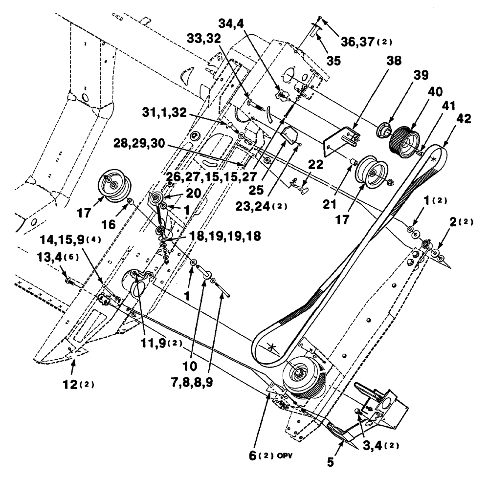 Схема запчастей Case IH 325 - (2-12) - SICKLE DRIVE ASSEMBLY (LEFT) (58) - ATTACHMENTS/HEADERS