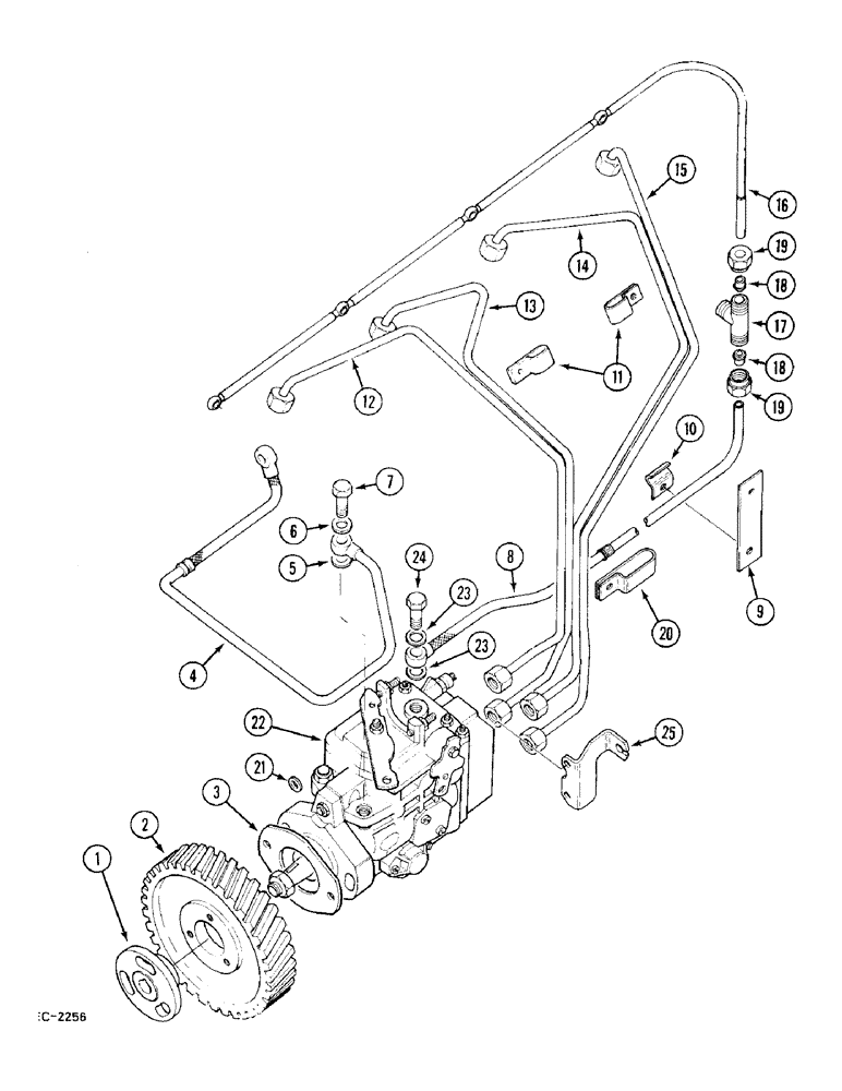 Схема запчастей Case IH 248 - (3-168) - FUEL INJECTION TUBES AND PUMP GEAR, 258, 585 (03) - FUEL SYSTEM