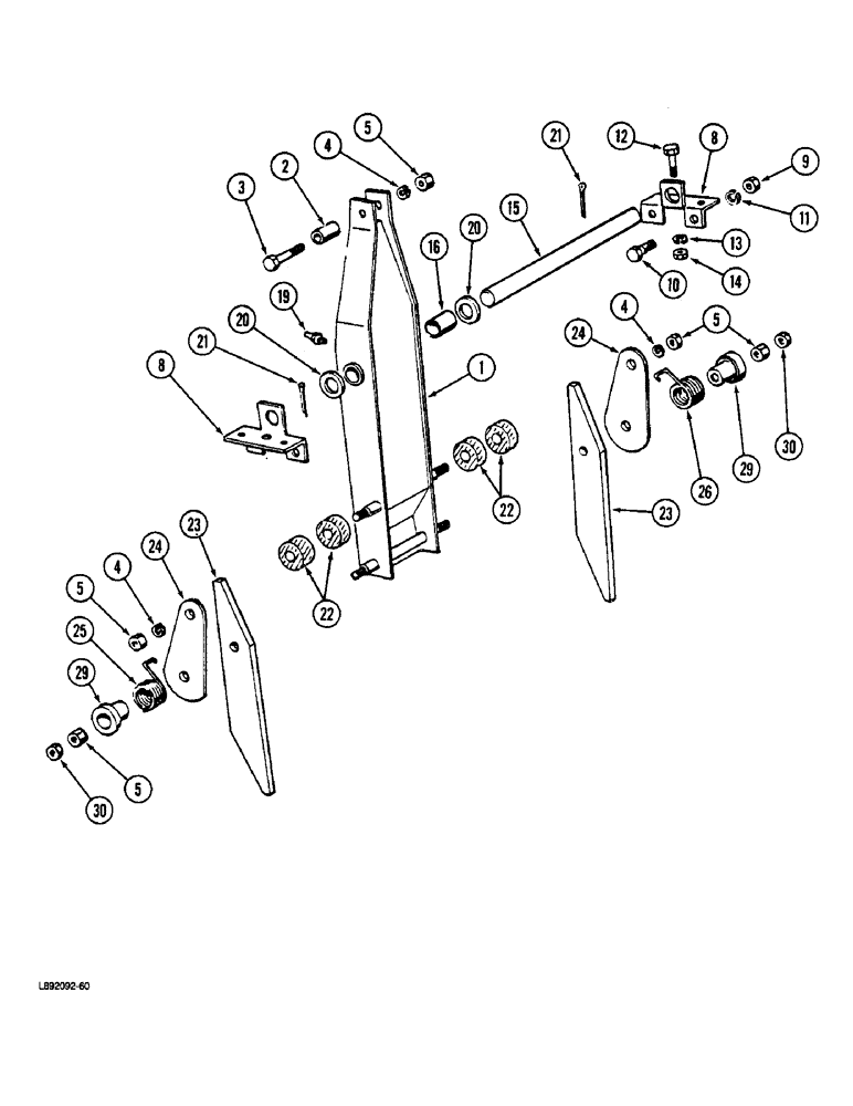 Схема запчастей Case IH 5420 - (9-30) - FEEDER ARM AND FINGERS (09) - CHASSIS