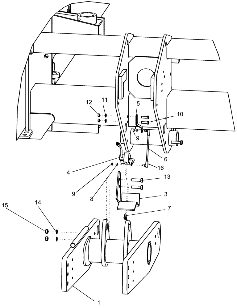 Схема запчастей Case IH 1250 - (39.110.10) - FRAME - POTENTIOMETER MOUNT - 24 ROW (39) - FRAMES AND BALLASTING