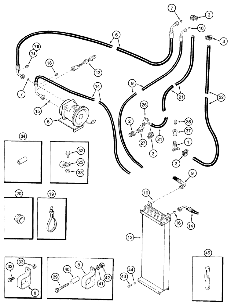 Схема запчастей Case IH 420 - (09E-18) - HEATER - AIR CONDITIONING - CHASSIS CONNECTIONS (10) - CAB & AIR CONDITIONING