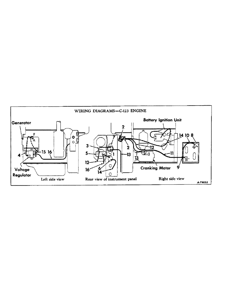 Схема запчастей Case IH 57 - (A-73) - ELECTRIC STARTING, 6 VOLT ELECTRICAL SYSTEM 