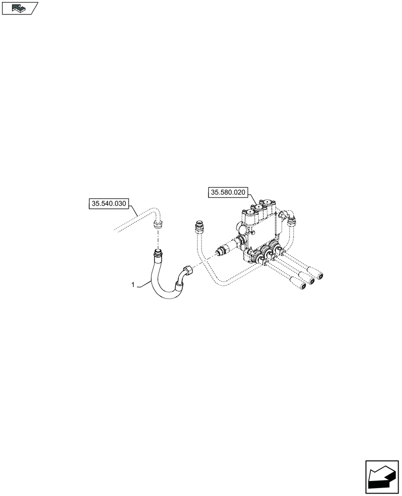 Схема запчастей Case IH LB324S - (35.570.020) - HYDRAULIC BALE EJECT, HOSE (35) - HYDRAULIC SYSTEMS