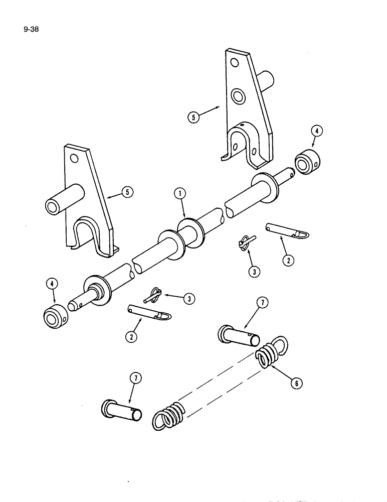 Схема запчастей Case IH 183 - (9-38) - HITCH ADAPTER AND PRESSURE SPRING ATTACHMENT 