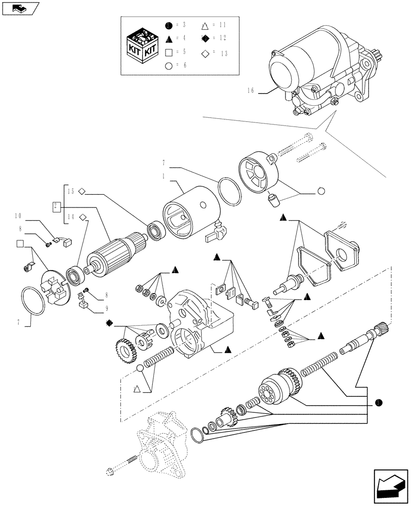 Схема запчастей Case IH F3AE0684S E914 - (55.201.0101) - STARTER MOTOR - COMPONENTS (55) - ELECTRICAL SYSTEMS