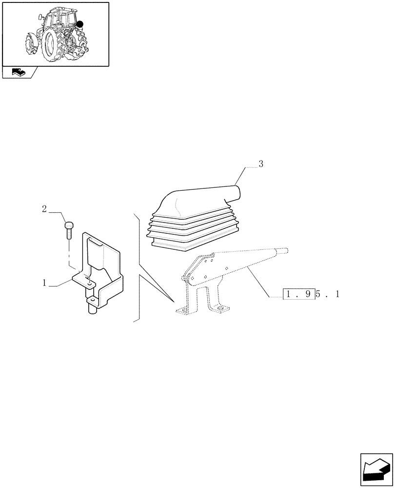 Схема запчастей Case IH MAXXUM 110 - (1.89.4) - TRAILER HAND BRAKE BRACKET (ITALY) (VAR.330895) (09) - IMPLEMENT LIFT