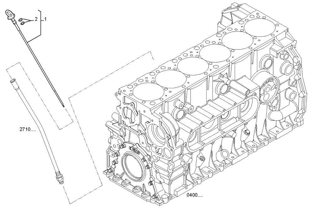 Схема запчастей Case IH F3CE0684B E003 - (2710.009) - OIL DIPSTICK 