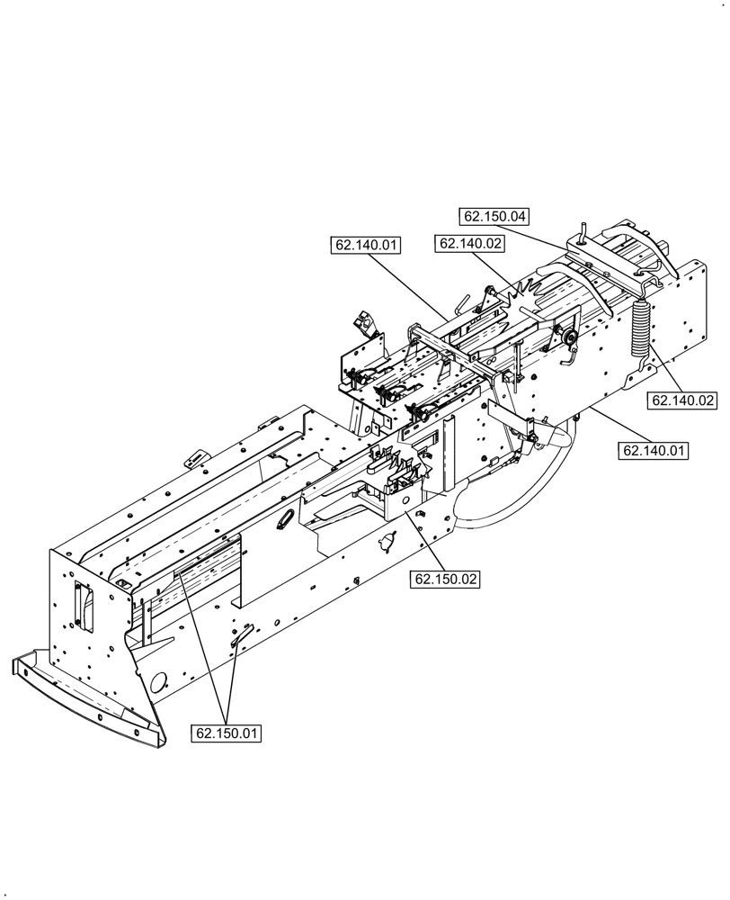 Схема запчастей Case IH SB521 - (00.000.62) - PICTORIAL INDEX, BALE CHAMBER (00) - GENERAL & PICTORIAL INDEX