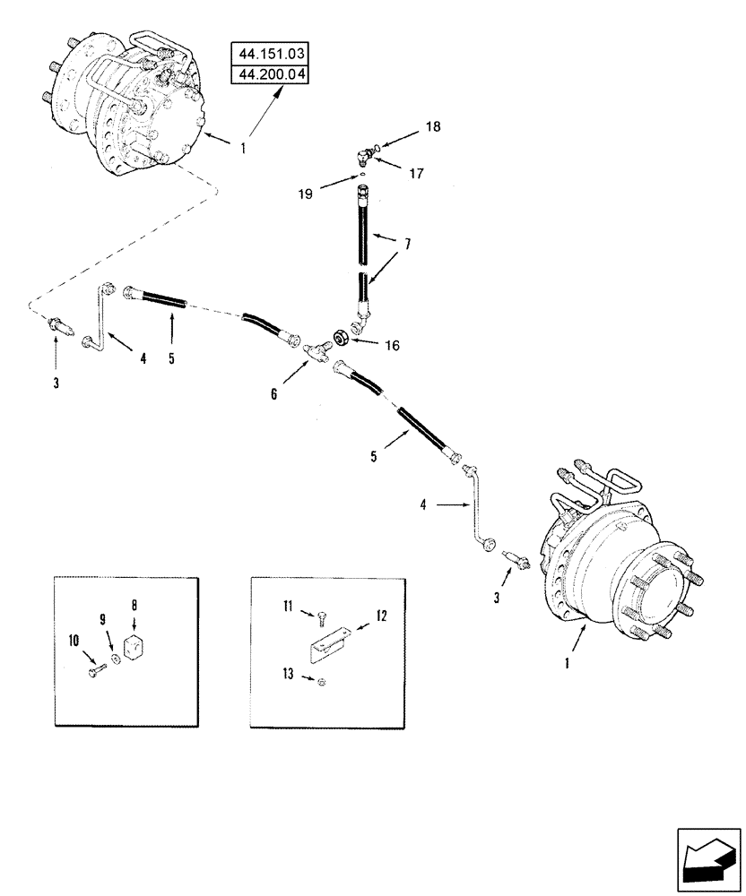 Схема запчастей Case IH 2577 - (44.200.08) - HYDRAULICS - WHEEL MOTOR FLUSH - POWER GUIDE AXLE (44) - WHEELS