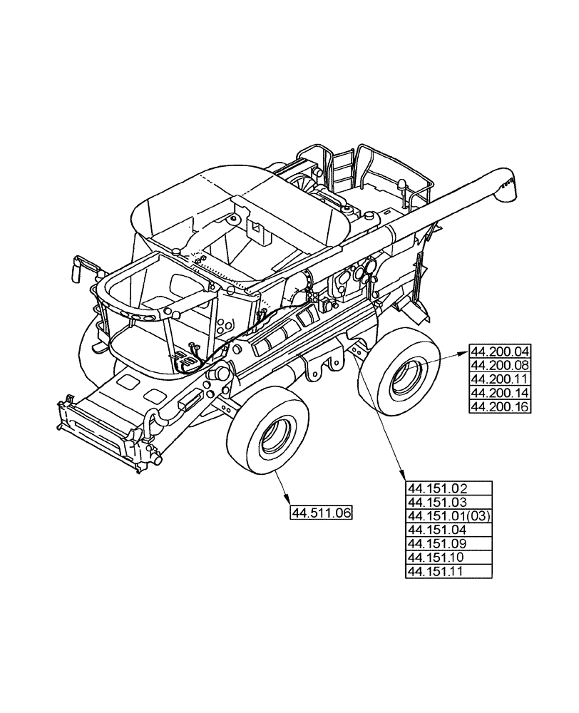 Схема запчастей Case IH 2577 - (00.000.44) - PICTORIAL INDEX - AXLE AND WHEELS (00) - GENERAL & PICTORIAL INDEX