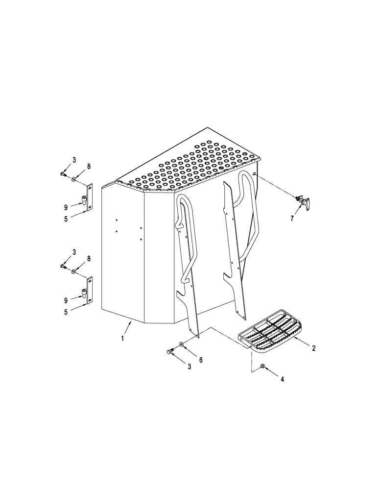 Схема запчастей Case IH STEIGER 430 - (09-31) - BATTERY DOOR ASSEMBLY, WHEEL TRACTOR (09) - CHASSIS