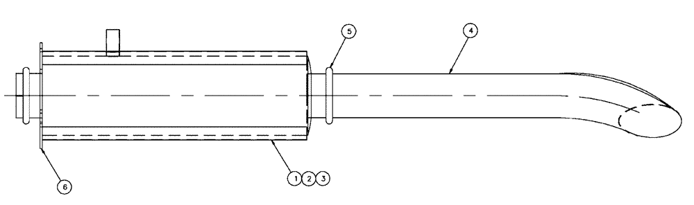 Схема запчастей Case IH FLX4300 - (02-024) - MUFFLER ASSEMBLY (FLX4300) (01) - ENGINE