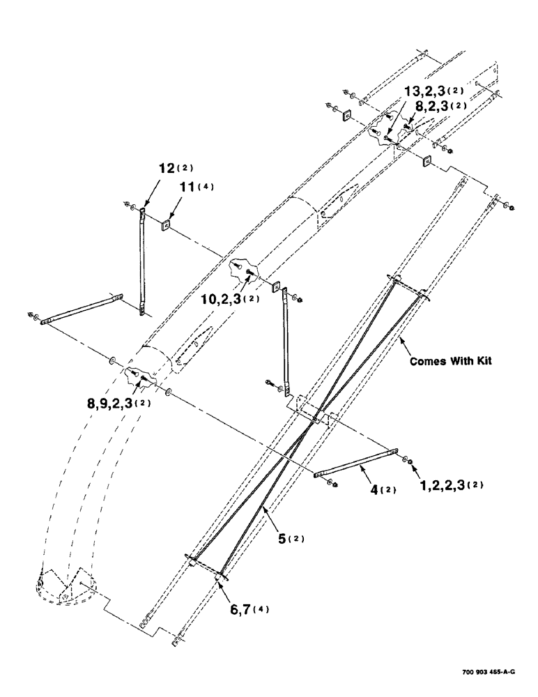 Схема запчастей Case IH 8750 - (9-50) - 77" OR 103" HORIZONTAL SPOUT EXTENSION KIT, TO BE ORDERED THRU WHOLEGOODS ONLY (09) - CHASSIS