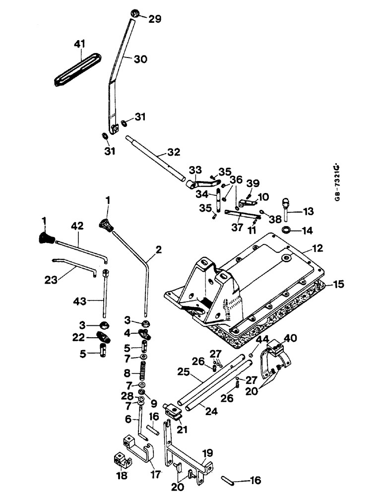 Схема запчастей Case IH 844S - (07-027) - SHIFTER MECHANISM, TRANSMISSION COVER (04) - Drive Train