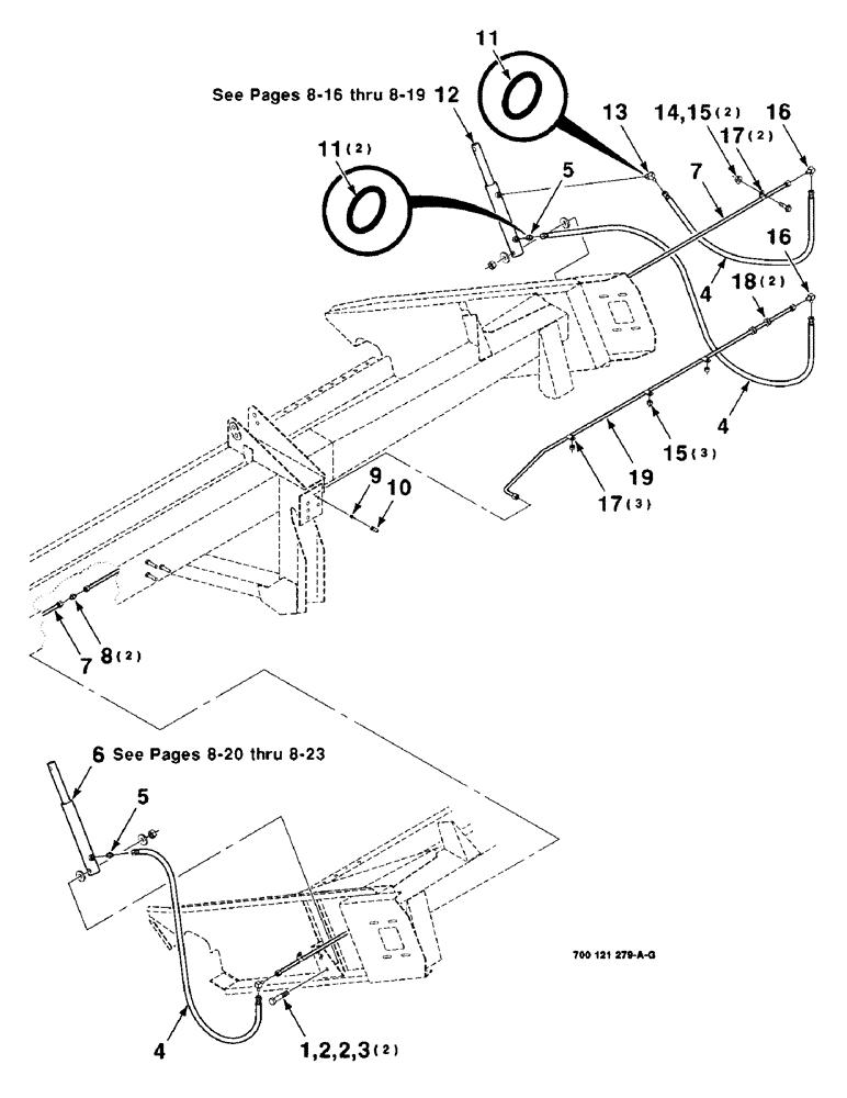 Схема запчастей Case IH 8820 - (8-04) - HYDRAULIC ASSEMBLY, 21 FOOT, REEL LIFT (08) - HYDRAULICS