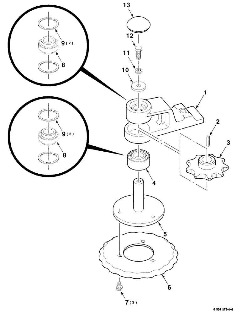 Схема запчастей Case IH 8725 - (03-08) - SPINDLE ASSEMBLY, INNER (09) - CHASSIS