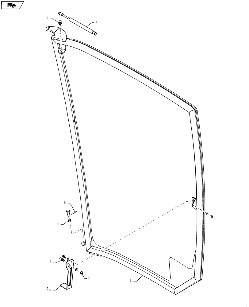 Схема запчастей Case IH 4420 - (02-009[01]) - WINDOW GROUP Cab Exterior