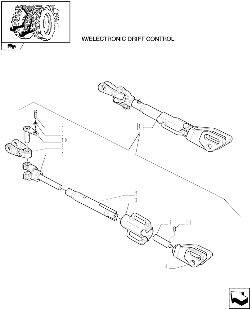 Схема запчастей Case IH PUMA 125 - (1.89.6/ B) - ADJUSTABLE LIFT - ROD - PARTS (STD + VAR.330921-331921) (09) - IMPLEMENT LIFT