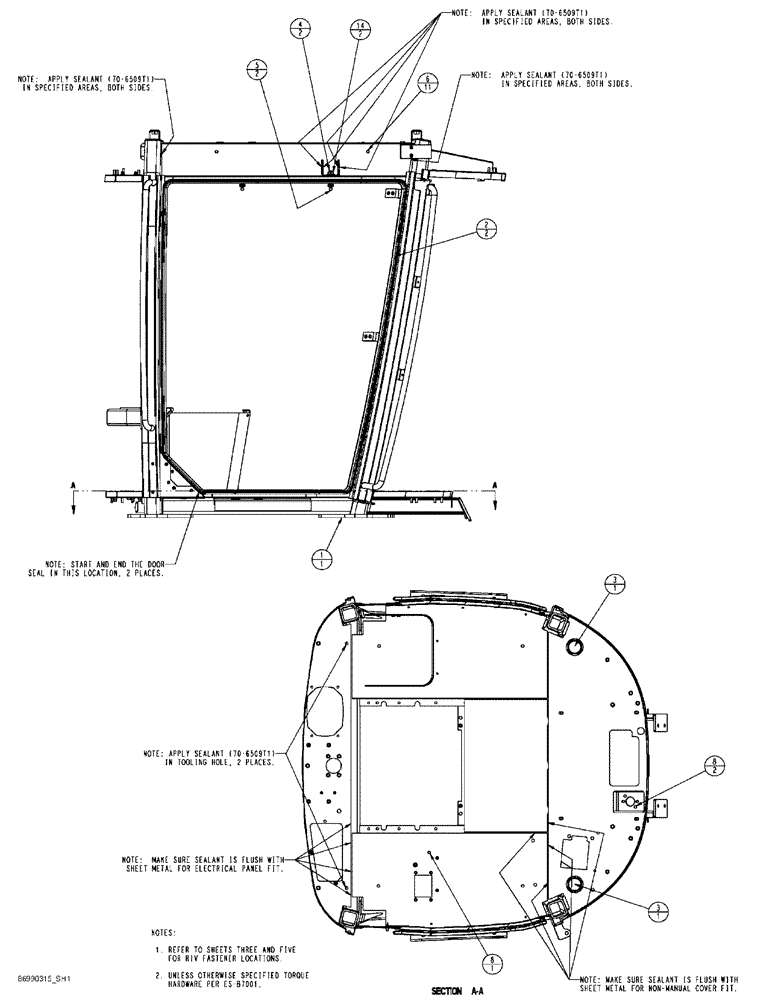 Схема запчастей Case IH FLX4510 - (01-003[01]) - CAB EXTERIOR GROUP (10) - CAB