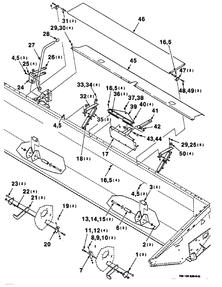 Схема запчастей Case IH 625 - (7-02) - HEADER MOUNTING ASSEMBLY (58) - ATTACHMENTS/HEADERS