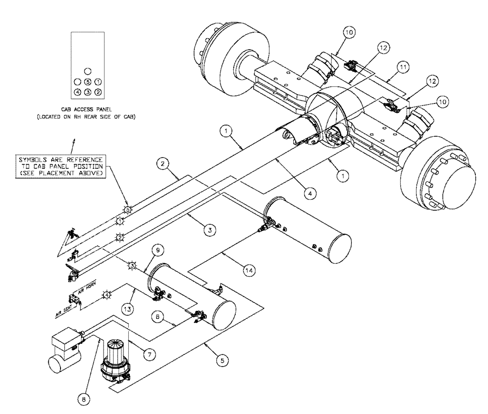 Схема запчастей Case IH FLX3330B - (07-001) - HOSE GROUP (FLX3300B CAT ENGINE & FLX3330B) Pneumatics