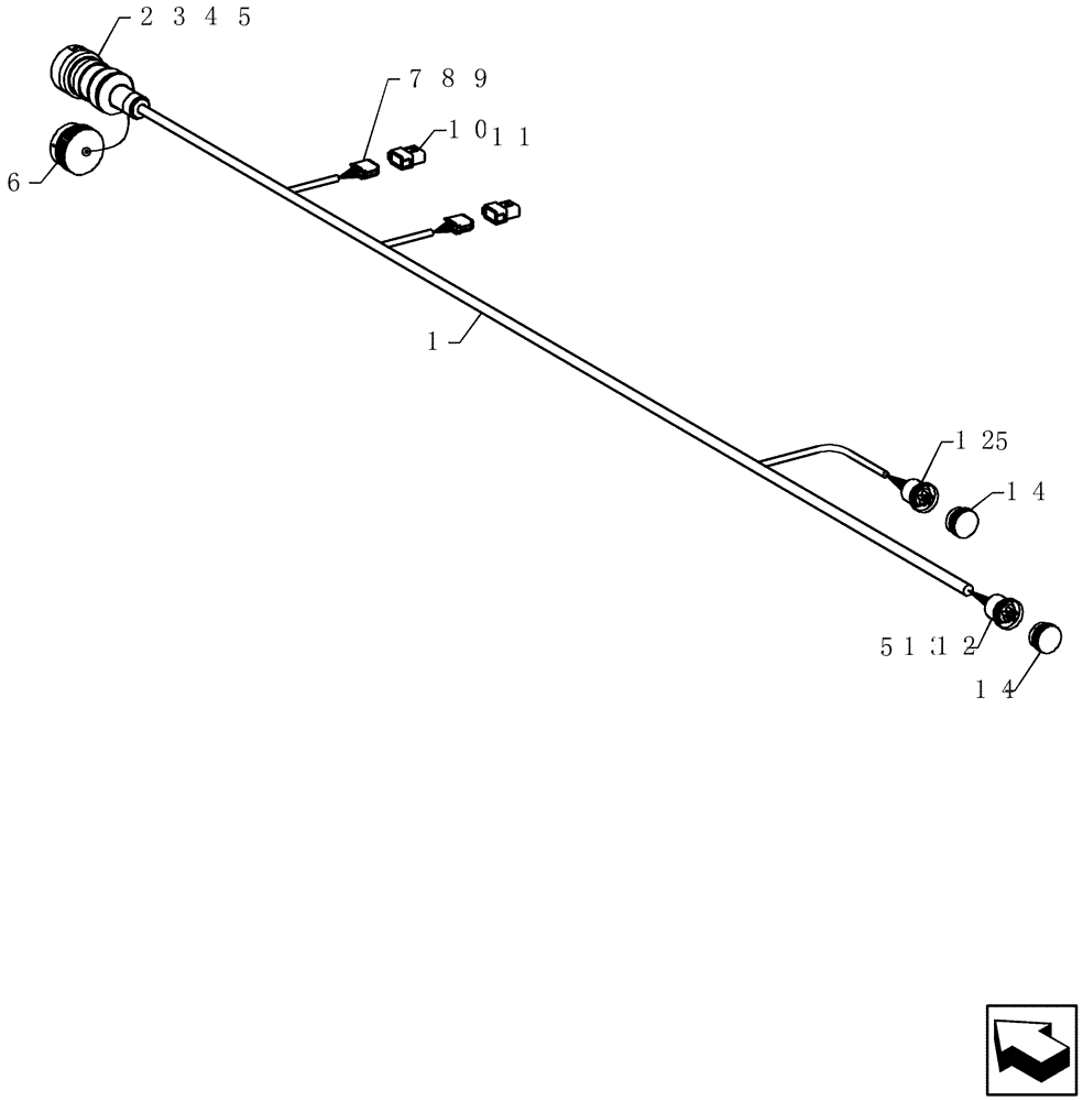 Схема запчастей Case IH ADX3260 - (A.50.A[28]) - TOW BETWEEN SEED TOOL HARNESS (BSN CBJ0005300) A - Distribution Systems