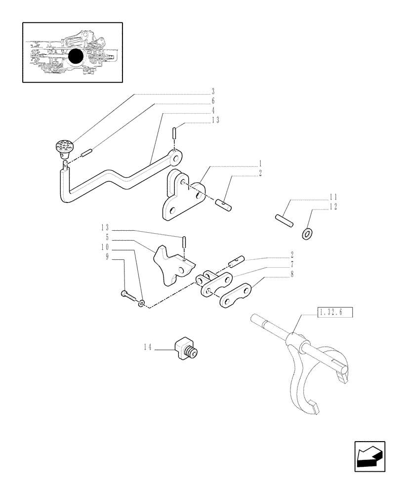 Схема запчастей Case IH JX80 - (1.32.7) - DIFFERENTIAL LOCK CONTROL (03) - TRANSMISSION