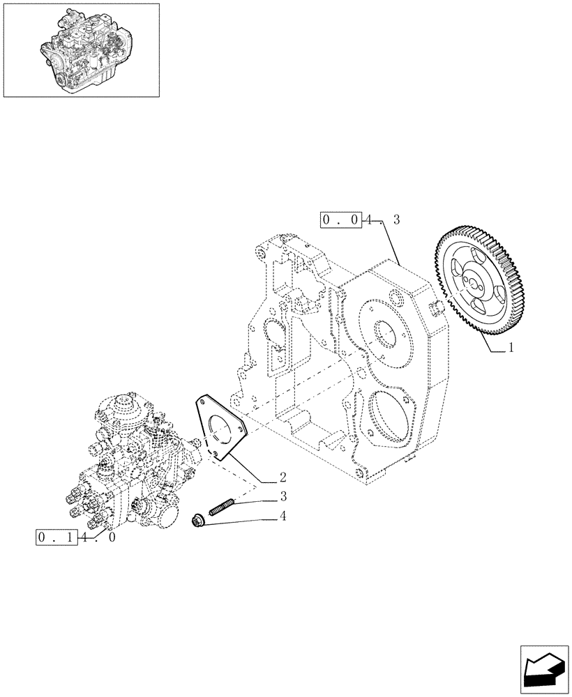 Схема запчастей Case IH F4GE9684C J600 - (0.14.2[01]) - INJECTION PUMP - CONTROL  (504066547) 