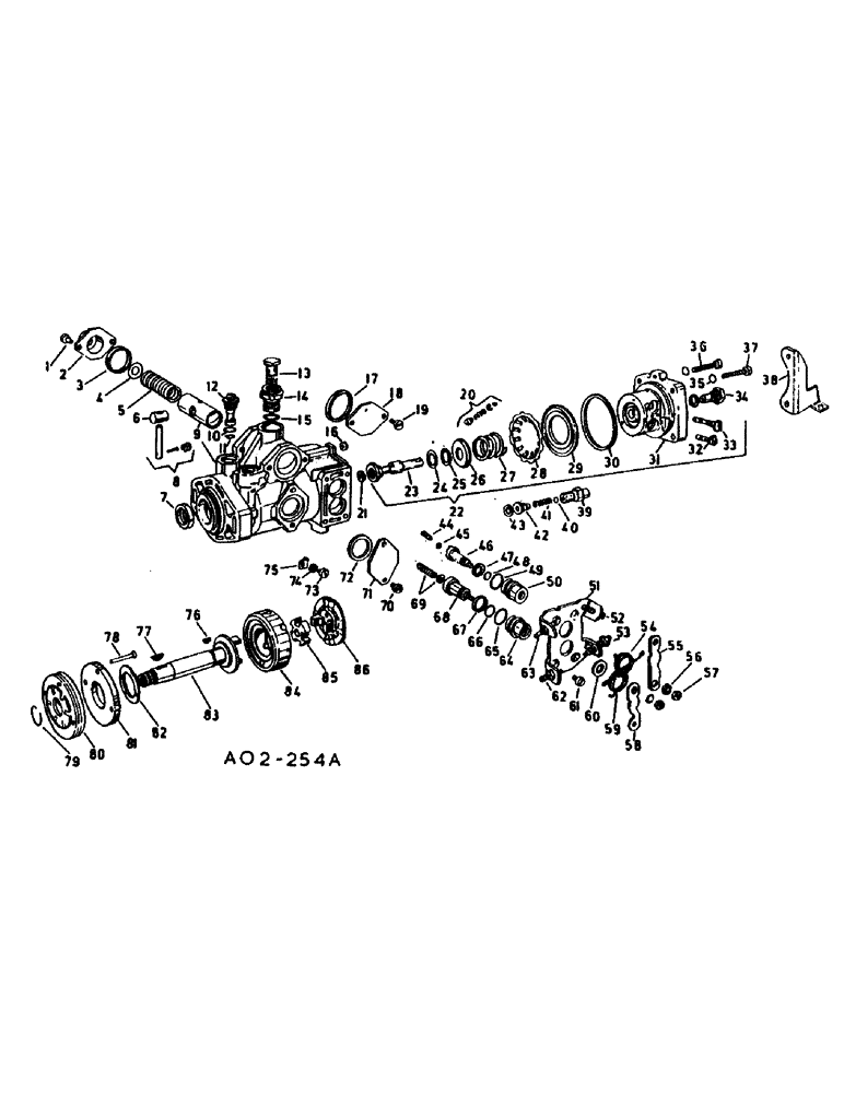 Схема запчастей Case IH HYDRO 84 - (12-42) - POWER, FUEL INJECTION PUMP, BOSCH INJECTION PUMP, HYDRO 84 TRACTORS Power