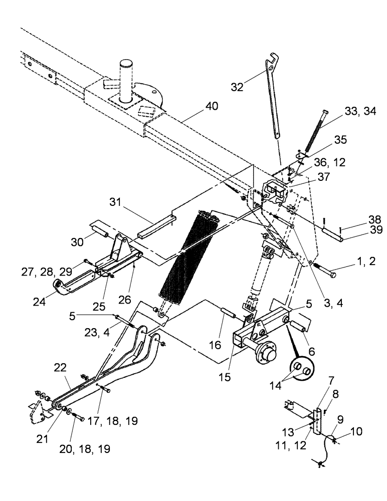 Схема запчастей Case IH SC416 - (7-06) - FLOTATION ASSEMBLY, LEFT (09) - CHASSIS