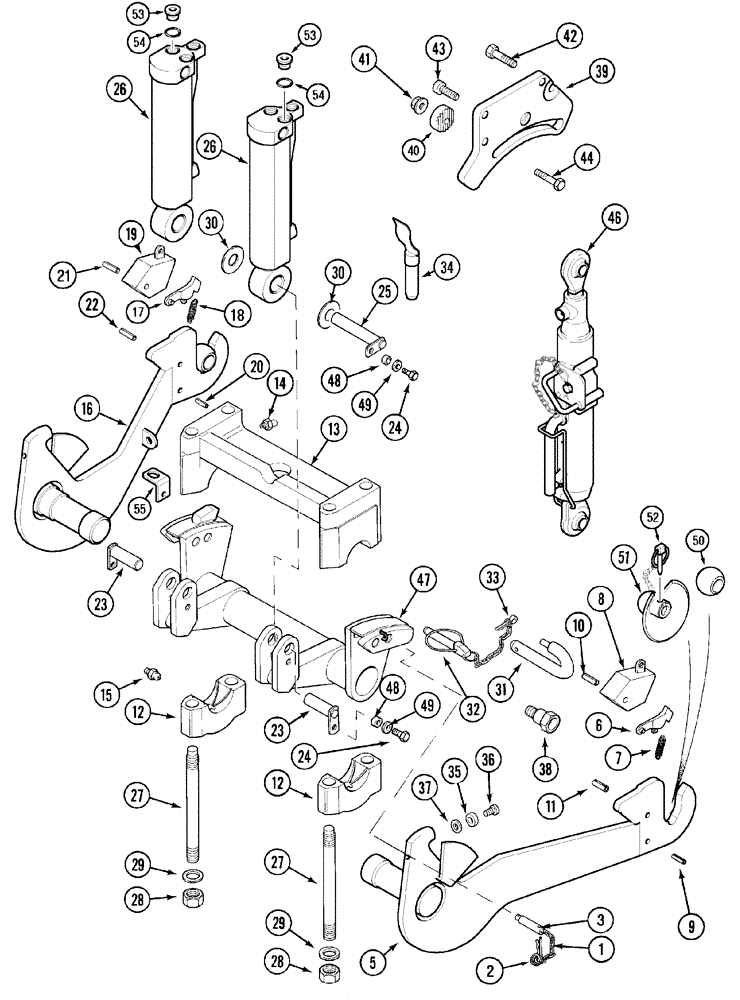 Схема запчастей Case IH MX150 - (09-72) - THREE POINT HITCH FRONT (37) - HITCHES, DRAWBARS & IMPLEMENT COUPLINGS