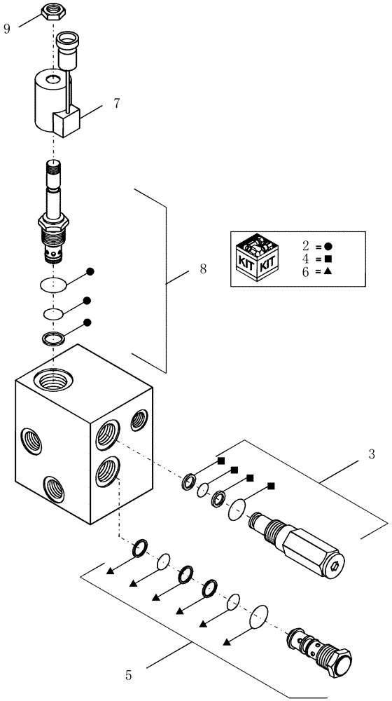 Схема запчастей Case IH 1200PT - (L.50.F[05]) - COULTER VALVE ASSEMBLY, WITH RELIEF 87445702 AND 431344A1 (ASN CBJ025654) L - Field Processing