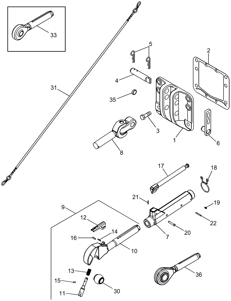 Схема запчастей Case IH MAGNUM 275 - (09-52A) - HITCH - TOP LINK (09) - CHASSIS/ATTACHMENTS