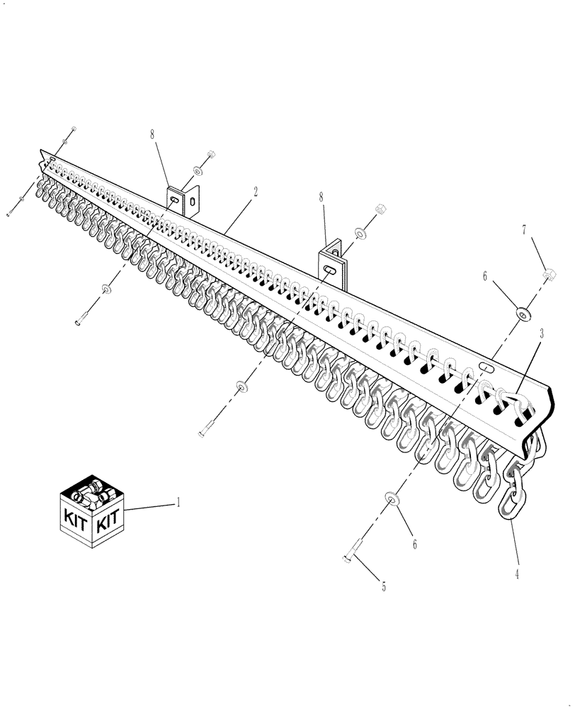 Схема запчастей Case IH RC840 - (016) - 7 FRONT CHAIN GUARD KIT - MAG010D3990 