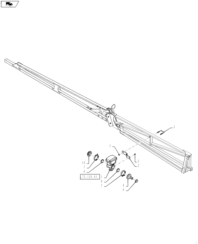 Схема запчастей Case IH 3330 - (75.120.60) - BOOM VALVE PLUMBING, OUTER, LO-FLOW (75) - SOIL PREPARATION