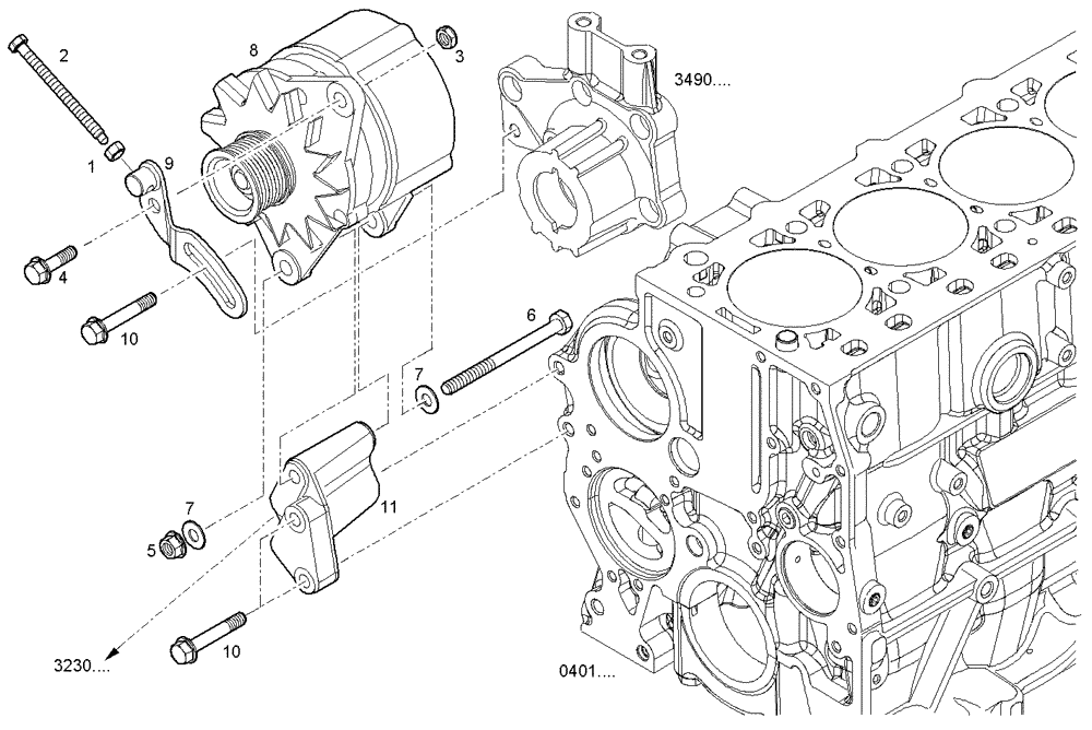 Схема запчастей Case IH F5AE9454F A001 - (4000.215) - GENERATOR 