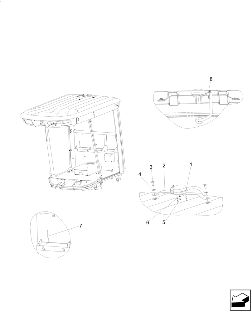 Схема запчастей Case IH A8000 - (55.911.AD) - GPS ANTENNA (55) - ELECTRICAL SYSTEMS