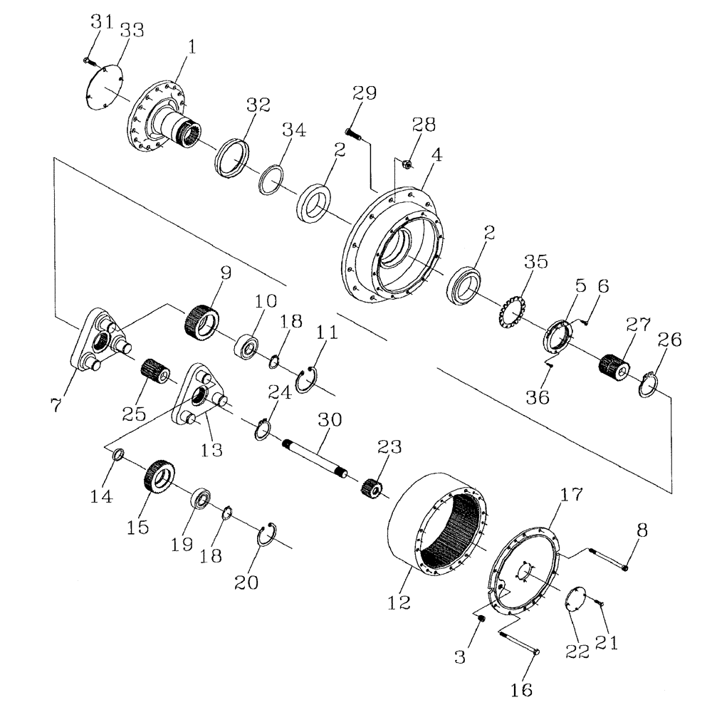 Схема запчастей Case IH AUSTOFT - (A02-02) - EPICYCLIC HUB, SERIES 40 30.9:1 Mainframe & Functioning Components