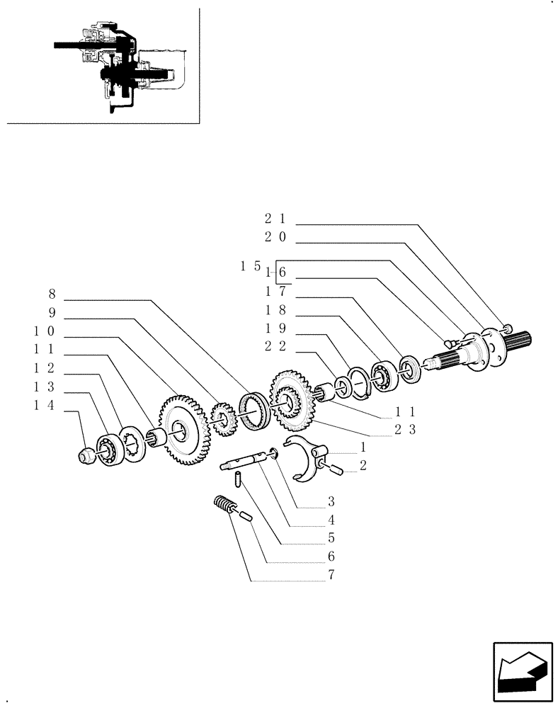 Схема запчастей Case IH JX70U - (1.80.1/12[02]) - POWER TAKE OFF - 540-750 RPM (07) - HYDRAULIC SYSTEM