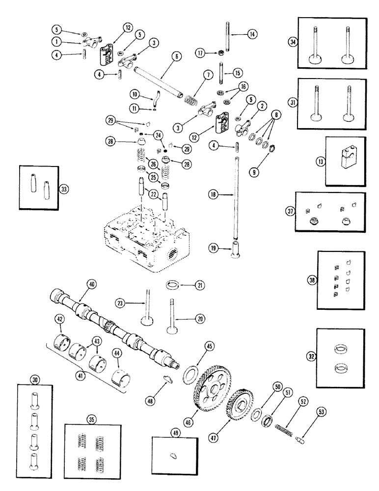 Схема запчастей Case IH 870 - (016) - VALVE MECHANISM AND CAMSHAFT, (336B) DIESEL ENGINE (02) - ENGINE