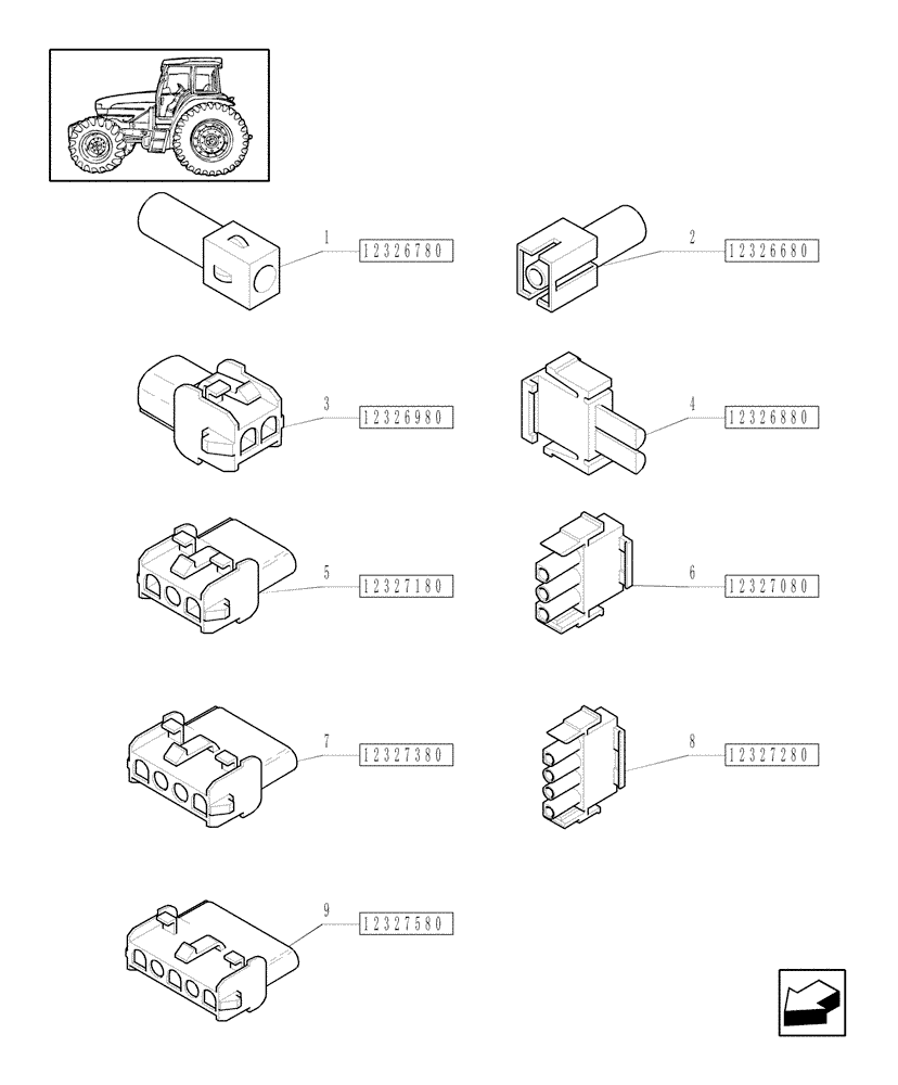 Схема запчастей Case IH JX90U - (1.77.0[03]) - CONNECTOR, CABLE TERMINAL (06) - ELECTRICAL SYSTEMS