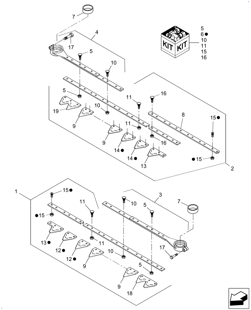 Схема запчастей Case IH DH182 - (20.04.21[1]) - DOUBLE KNIFE DRIVE, CIH CUTTING SYSTEM, KNIFE SECTIONS, 18 FT (14) - CROP CUTTING