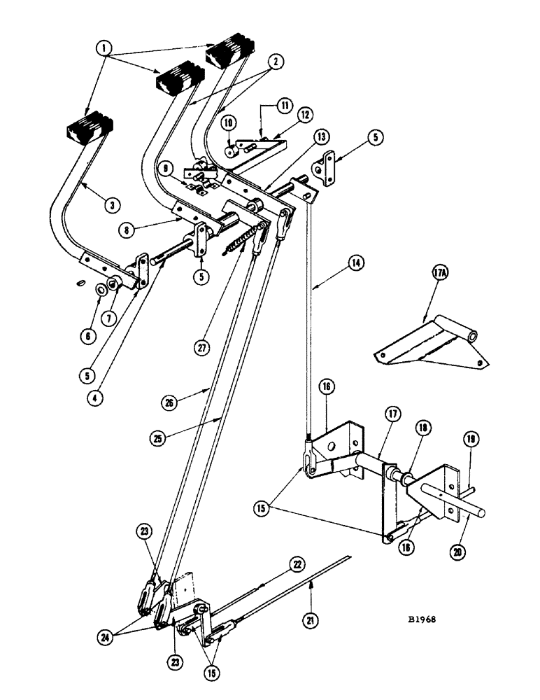 Схема запчастей Case IH 1060 - (278) - BRAKE AND CLUTCH PEDALS (33) - BRAKES & CONTROLS